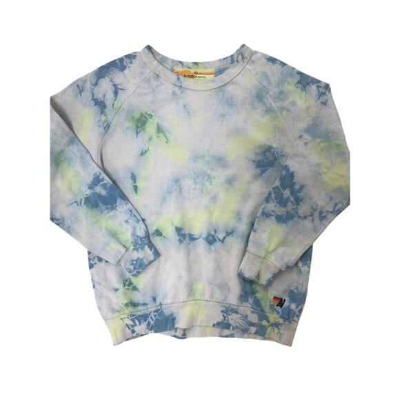 $175 Aviator Nation Hand Dyed Crewneck Tie Dye Neon Yellow Size XL - Picture 3 of 5